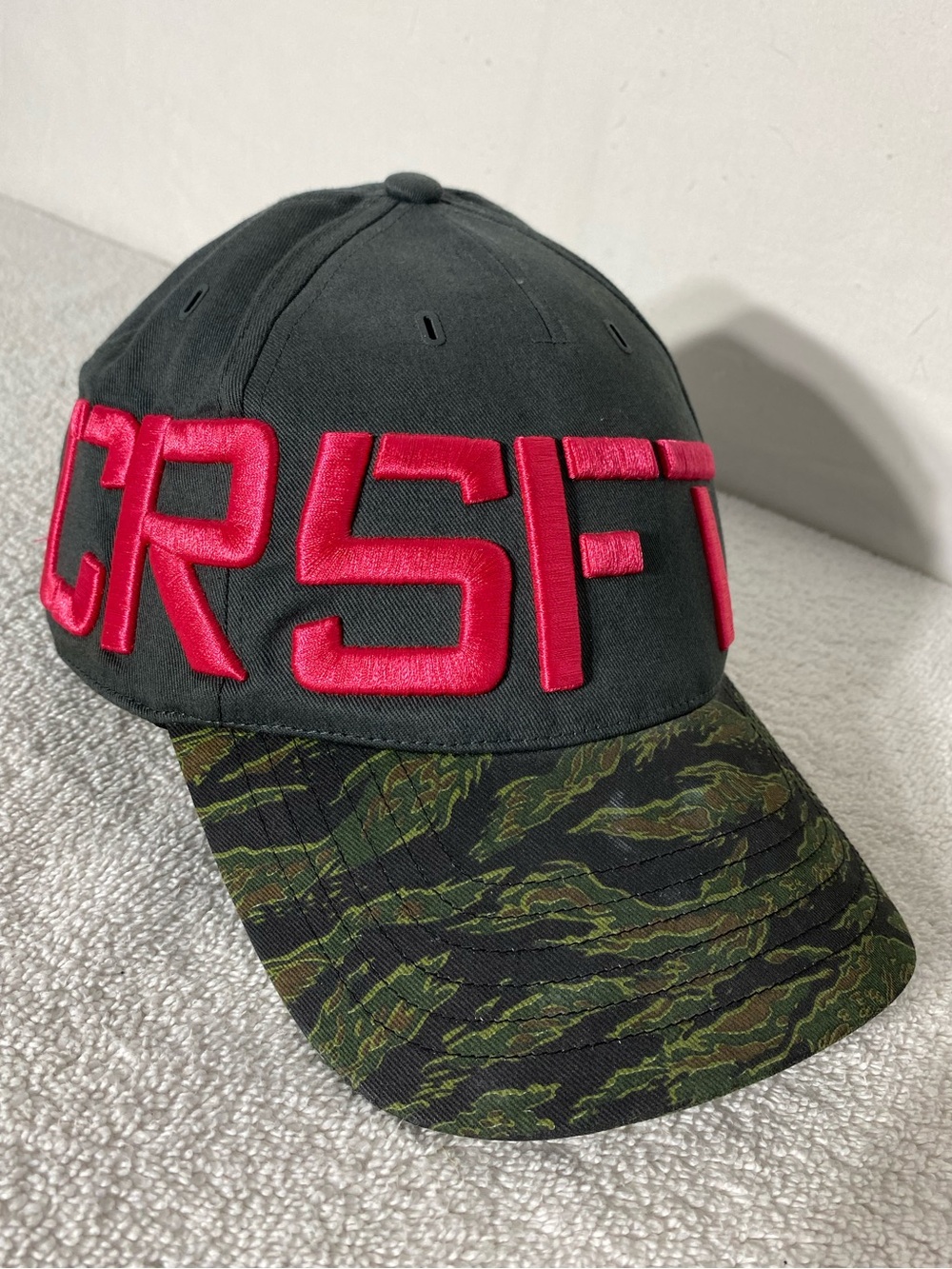 Reebok CrossFit CRSFT Pink & Tiger Camo Embroidered Logo Snapback Hat